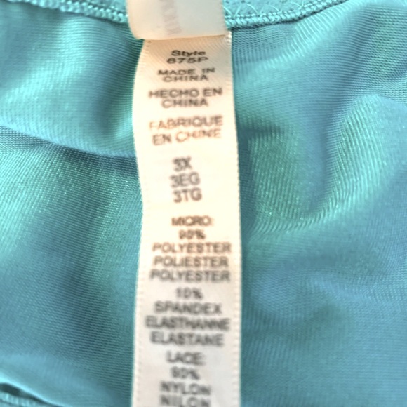 Rhonda Shear 675 Pinup Turquoise Lace Leisure Bra Size 3X - Picture 5 of 7
